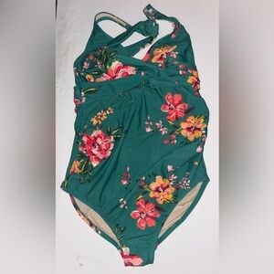 Isabel Maternity by Ingrid & Isabel Floral Halter -Swimsuit M Resort Beach